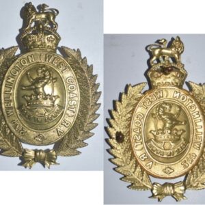 B02/217. 2nd BATTALION WELLINGTON W.C. RIFLE VOLS., helmet plate