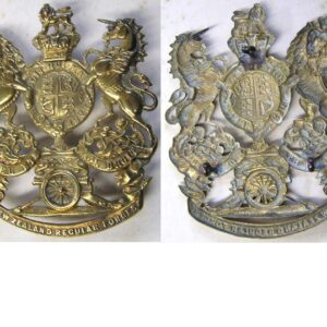 B03/022. ROYAL N.Z. ARTILLERY helmet plate, QVR Pre-1901