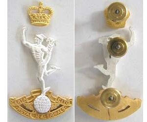B08/338. ROYAL NZ CORPS OF SIGNALS matt gilt/silver cap badge