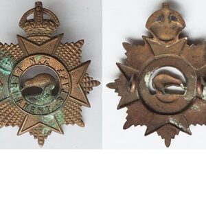 B08/298. NZ PERMANANT STAFF bronze cap badge, Kiwi centre KC