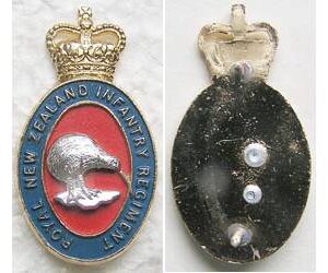 B09/008a. ROYAL N.Z. INFANTRY REGt. anodised right collar