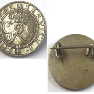 B11/002a. HONOURABLE DISCHARGE BADGE GVIR, white metal, Indian