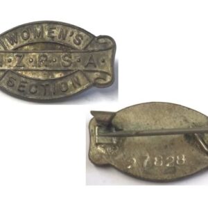 B11/048. N.Z.R.S.A. WOMEN’S SECTION BADGE, silver, brooch back
