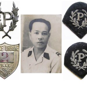 CAM013. FRENCH INDOCHINA 2/PHNOM PENH POLICE URBAINE BADGE SET