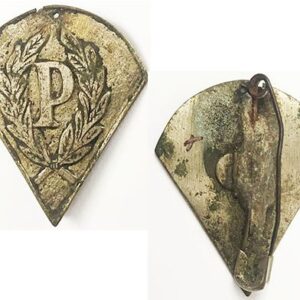 CAM014. FRENCH INDOCHINA POLICE COLLAR BADGE, plated metal