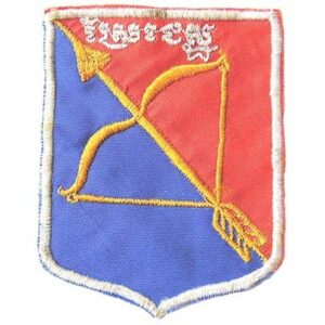 CAM312. STATE OF CAMBODIA ARMY SIGNALS SLEEVE PATCH, cotton wove