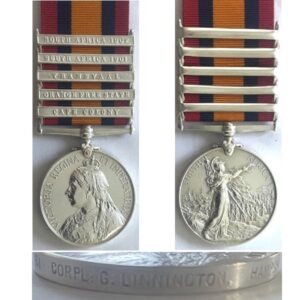 CM0051. QUEEN’S SOUTH AFRICA Five bars- HAMPSHIRE REGT.