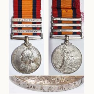 CM0056. QUEENS SOUTH AFRICA, three clasps - Royal Field Arty.