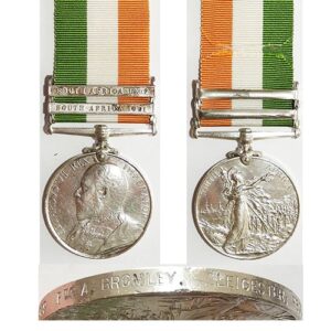 CM0069. KING’S SOUTH AFRICA MEDAL 1902, 2 bars - Leicester Regt.