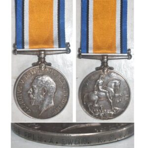 CM0115. 1914/20 WAR MEDAL - 30398 Owen KIA 7.1.1918