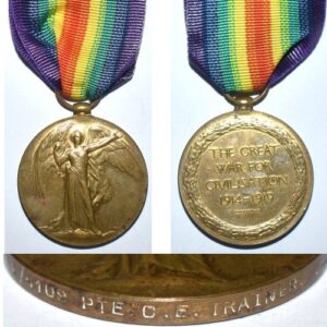 CM0122. VICTORY MEDAL - 12/4109 TRAINER - KIA 15/9/1916