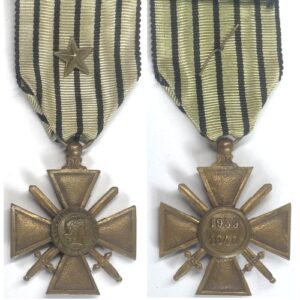 FM0186. CROIX DE GUERRE, dated 1939-1940 - bronze star on ribbon