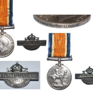 CM0259. 1914/20 WAR MEDAL & RSA BADGE -30767 PTE. W.H.DeLUEN, NZ