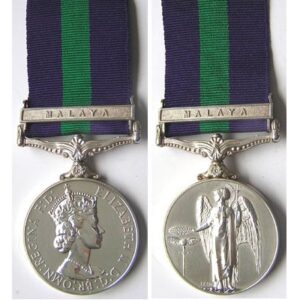 CM0582. G.S.M. 1918-62 EIIR clasp MALAYA – Unnamed