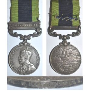 CM0407. INDIA G.S.M. GVR clasp BURMA 1930-32 – Manchester Regt.