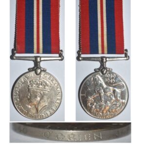 CM0473c. 1939-45 WAR MEDAL – 79740 O’BRIEN (Engraved naming)