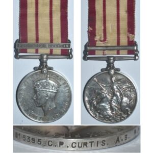 CM0553. N.G.S. GVIR clasp PALESTINE 1945 - Curtis AB RN