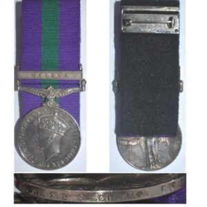 CM0575. G.S.M. 1918-62 GVIR clasp MALAYA – Schokman, A.P.C.