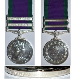 CM0628. GSM 1962 Two clasps RADFAN & SOUTH ARABIA – RAF