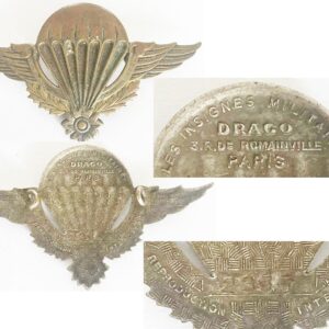 CSF002. CAMBODIA PARACHUTE WINGS – Drago 1950-60, numbered