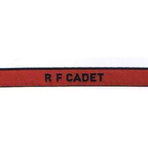 CST025. R.F. CADET, black on red cotton, straight