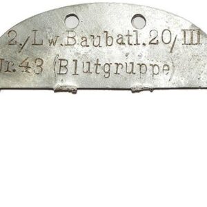 DT2504. LUFTWAFFE HALF TAG - 2 Construction Battn.