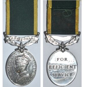 ESA055. EFFICIENCY MEDAL TERRITORIAL GVIR (Type 1) – Name erased