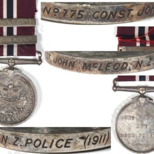 ESA110. NEW ZEALAND POLICE MEDAL Two bars - 775 McLeod 1911