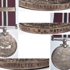 ESA114. NEW ZEALAND POLICE MEDAL, 22 Years bar - 3832 Nathan
