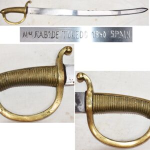 EW1900. SPANISH 1840 MARKED ARTA FABA DE TOLEDO ARTY. SIDEARM