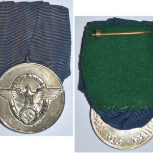 FM0382. GERMAN POLICE 8yrs SERVICE MEDAL, court mounted