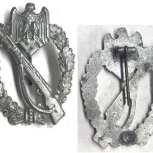 FM0506. INFANTRY ASSAULT BADGE in silver - broken pin, no hook