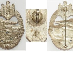 FM0511. PANZER ASSAULT BADGE in silver, maker AS