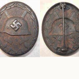 FM0585. WOUND BADGE 1939 in black, painted steel, thin vertical