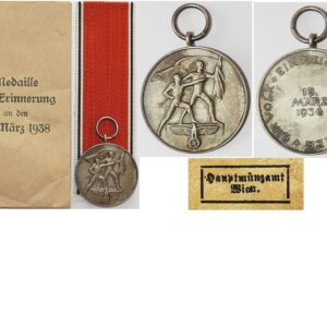 FM0336. GERMAN MEDAL FOR ANCHLUSS OF AUSTRIA with paper packet