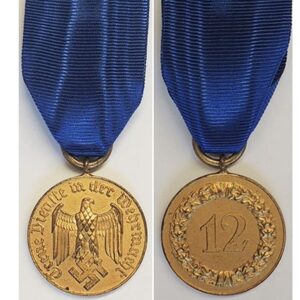 FM0368. WEHRMACHT 12 YEARS SERVICE MEDAL, without eagle
