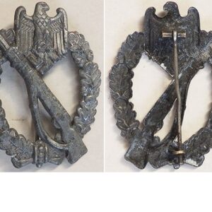 FM0496. GERMAN INFANTRY ASSAULT BADGE in silver, pressed tin