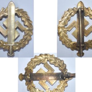 FM0544. S.A. DEFENCE BADGE TYPE 1 IN GOLD - W.Redo