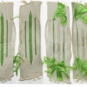 GC1228. PAIR WEHRMACHT SOLDIER COLLAR PATCHES light green litzen