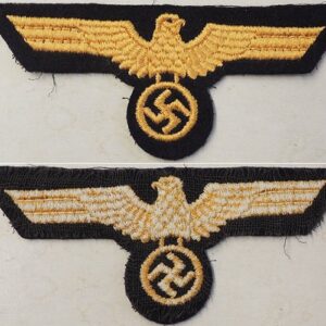 GC2166. KREIGSMARINE BREAST EAGLE, flat yellow cotton, blue wool