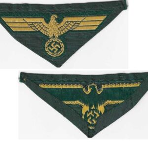GC2171. KRIEGSMARINE CAP EAGLE, bevo weave, yellow on green