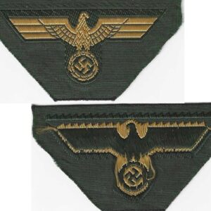 GC2172. KRIEGSMARINE CAP EAGLE, bevo weave, yellow on green