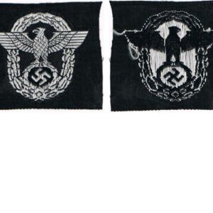 GC2186. GERMAN POLICE CAP EAGLE, white bevo weave on black