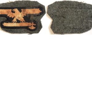 GC2183. ITALIAN SS sleeve eagle, white cotton bevo weave on blac