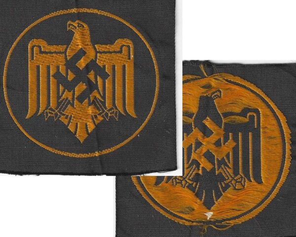GC2191. NAZI SPORTING EAGLE, bevo weave, yellow eagle