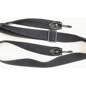 LW1362. LUFTWAFFE BREAD BAG STRAP, blue/grey with leather ends