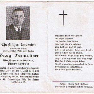 NS1664. Georg Bernroitner, died US Field Hospital July 1945