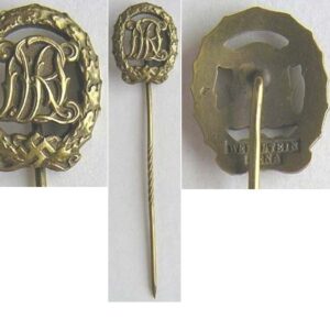 PIN048. DRL BRONZE SPORTS AWARD STICK PIN, Wernstein Jena