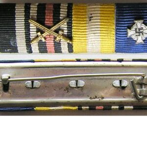 RB005. IRON CROSS 1914 / NAZI FAITHFUL SERVICE MEDAL BAR OF FOUR
