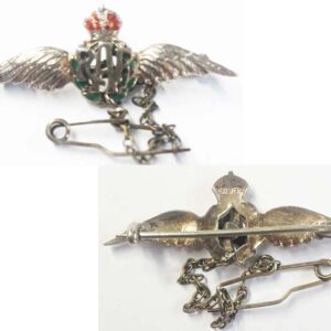 SH026. RAF PILOT WINGS SILVER SWEETHEART